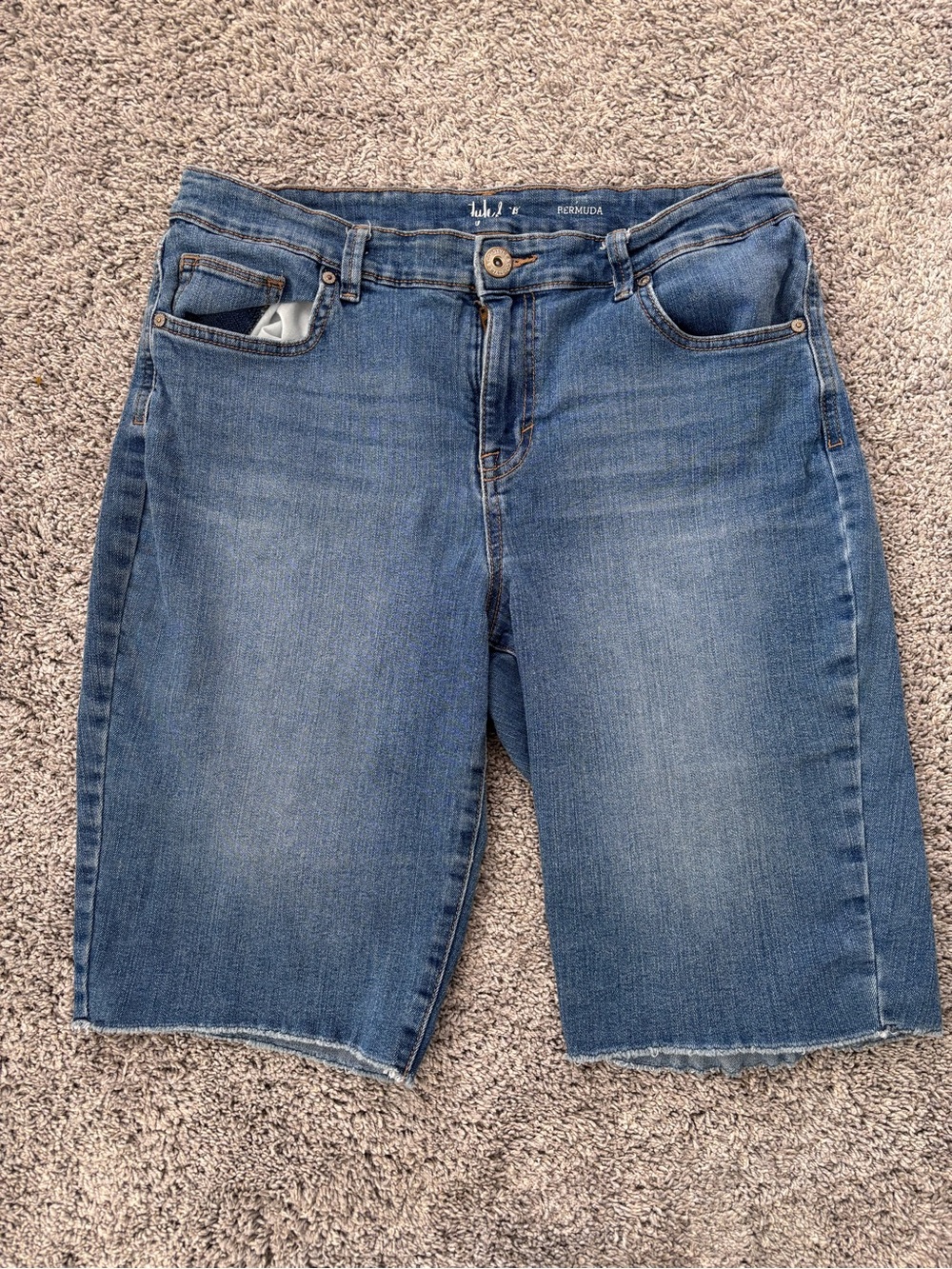 Style & Co. Women’s Blue Denim Bermuda Shorts Cut Off Style Womens Size 12